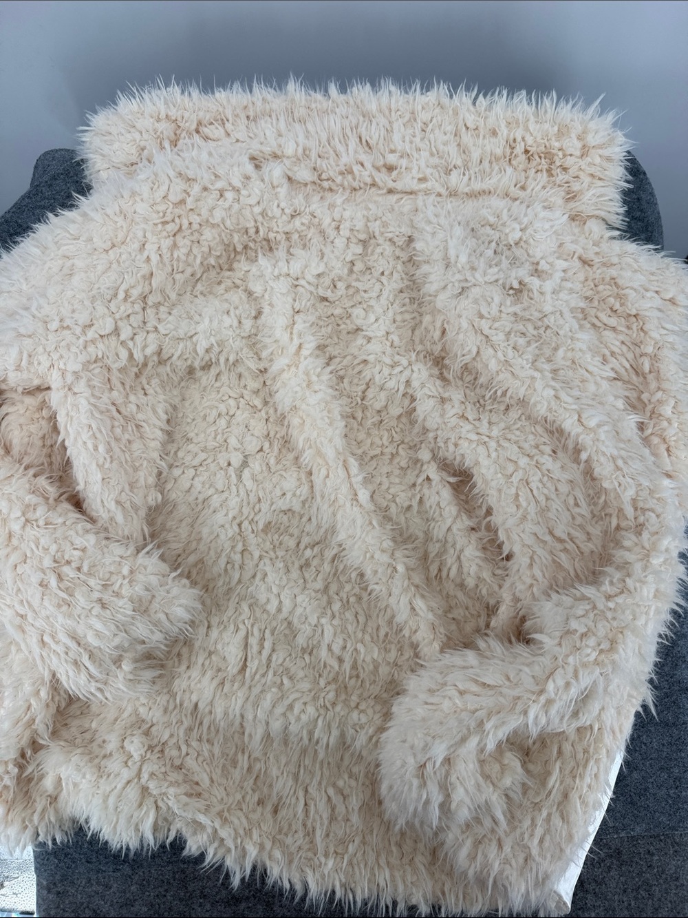 Thread & Supply Plush Teddy Jacket in Cream lined coat jacket Small - Picture 6 of 9